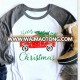 2018 New Style Reglan Sleeve Merry Christmas O-Neck Baseball T-Shirt