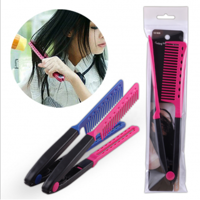 Fashion V Type Hair Comb Hair Straightener Combs DIY Salon Haircut Hairdressing Styling Tool Barber Anti-static Combs Brush