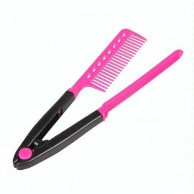 HOT DIY Salon Hair Combs V Type Hair Straightener Comb PRO Haircut Hairdressing Styling Tool Barber Anti-static Combs Brush